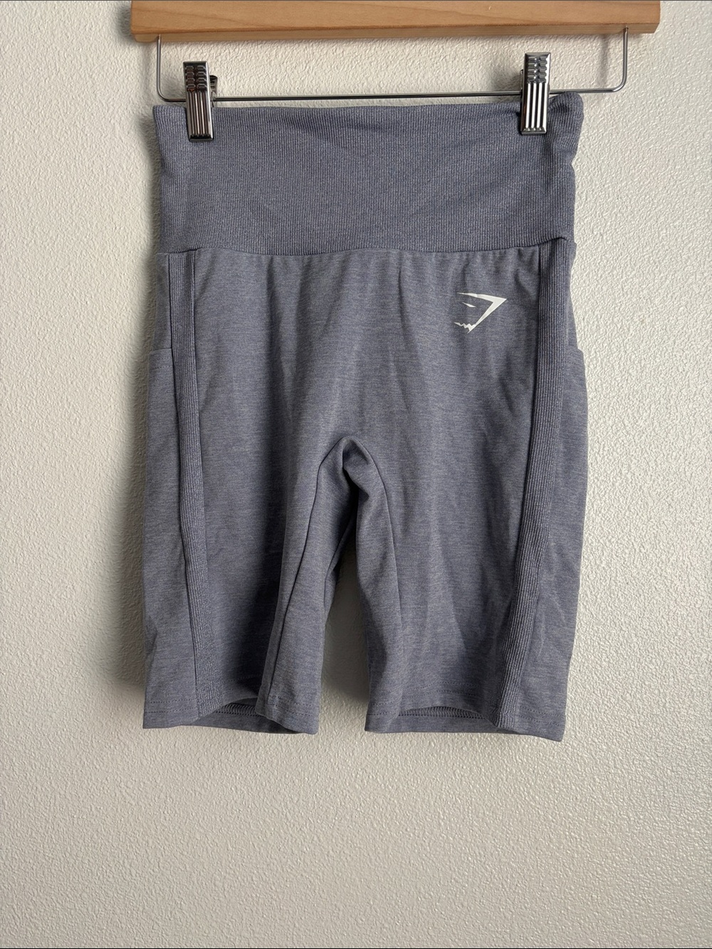 Gymshark Purple-Gray High-Waist Seamless Biker Shorts